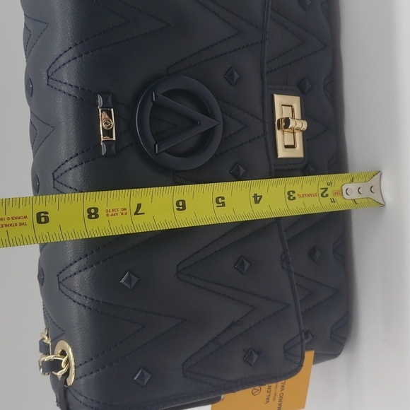 281- Valentino By Mario Valentino Posh Diamond Navy Blue NWT - Picture 12 of 14